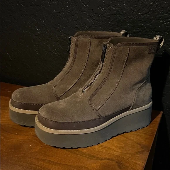 Ugg Brown Suede Women's Ankle Boots - Picture 2 of 7